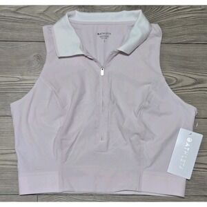 New Athleta Power Serve Polo Tank Top Womens Size Large Shell White NWT